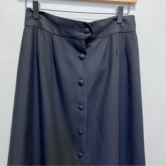 VINTAGE D’allairds Black Button Down Maxi Skirt - Picture 2 of 9